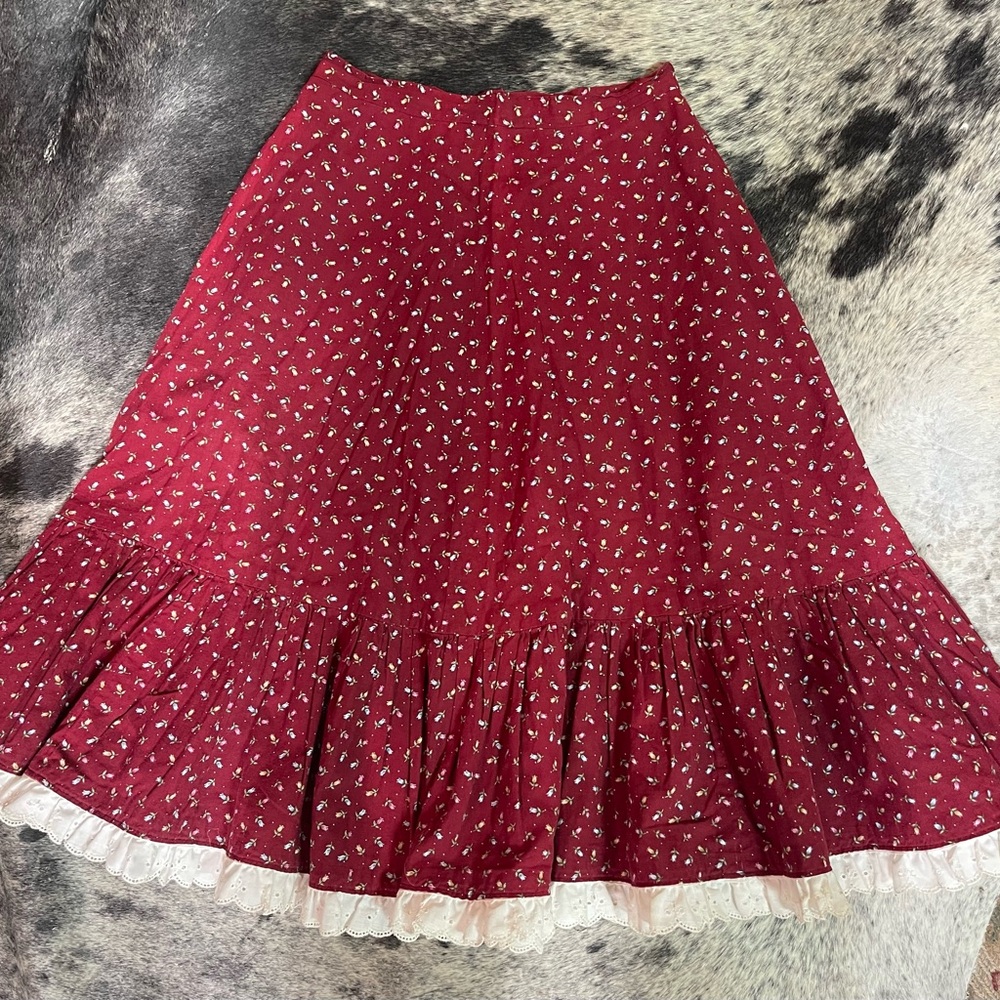 XS VTG Handmade Floral Prairie Skirt